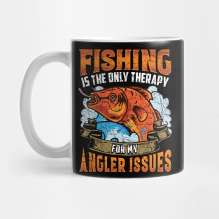 Fishing Therapy Funny Quotes Humor Sayings Gift Mug